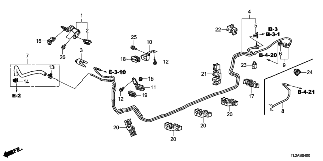 2014 Acura TSX Rubber A, Fuel Pipe Insulator Diagram for 91594-TA0-A00