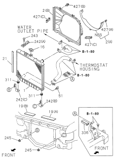 1998 Acura SLX Radiator Assembly Diagram for 8-97237-051-0