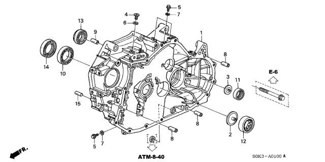 1999 Acura TL 4AT Torque Converter Housing Diagram