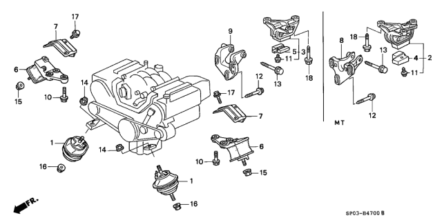 1992 Acura Legend Engine Mount Diagram