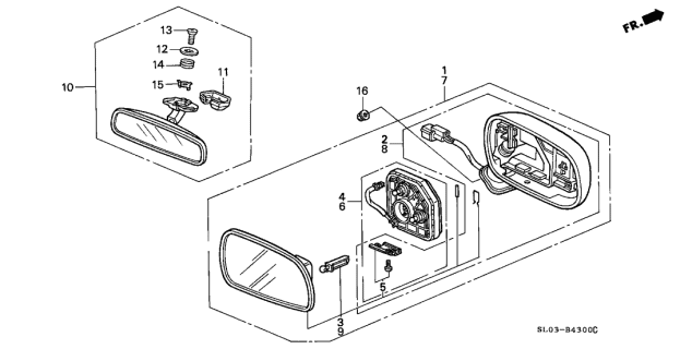 1999 Acura NSX Mirror Diagram