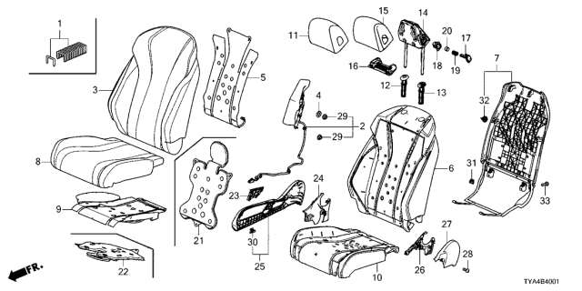 2022 Acura MDX Front Seat Diagram 2