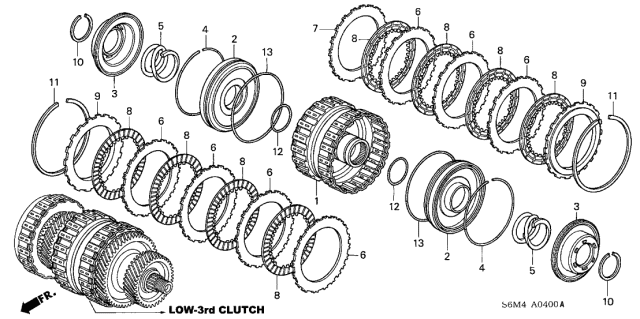 2005 Acura RSX Guide, Clutch (1-3) Diagram for 22510-PRP-003