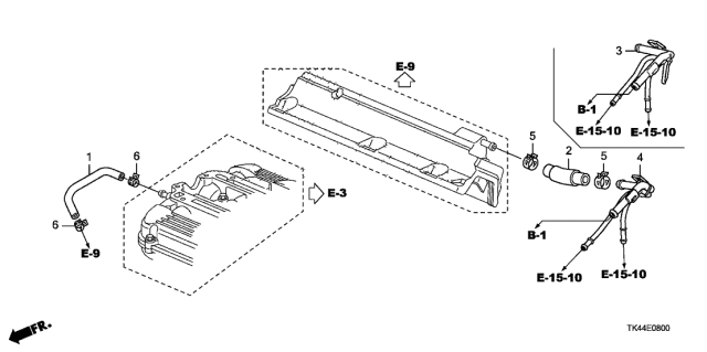 2010 Acura TL Pcv Tube Diagram for 11856-R70-A00