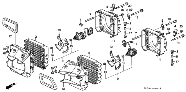 1995 Acura NSX Ac Distance Collar Diagram for 80143-SL0-A00