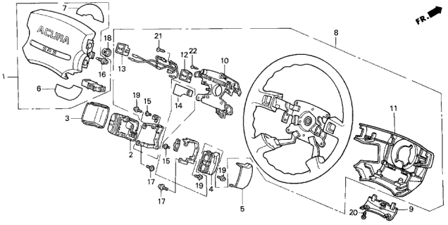 1993 Acura Legend Steering Wheel Diagram