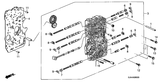 2008 Acura RL AT Main Valve Body Diagram