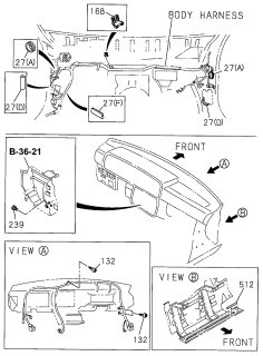 1996 Acura SLX 4 Door 4LS (PREMIUM) KA 4AT Wiring Harness Protectors Diagram 1