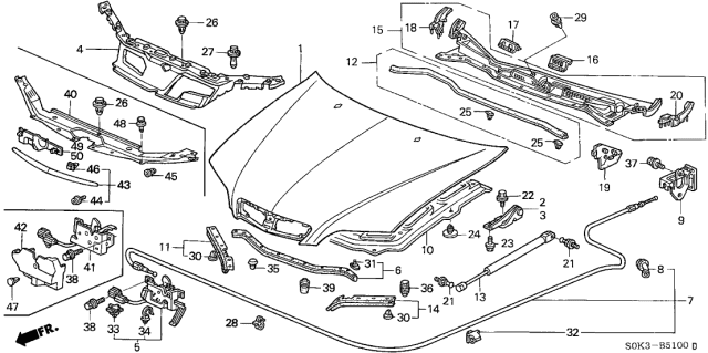 2000 Acura TL Hood Diagram