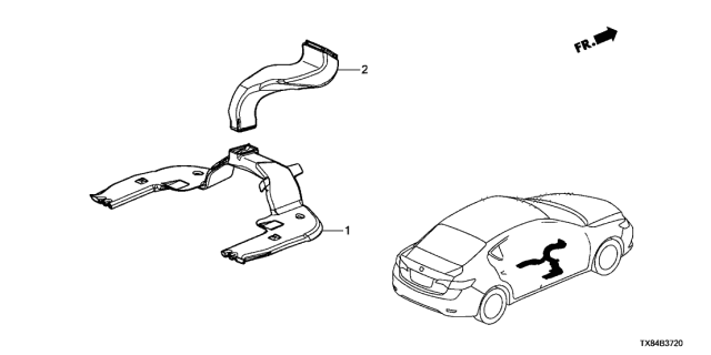 2013 Acura ILX Hybrid 4 Door TECH KL CVT Duct Diagram