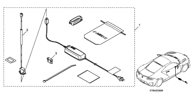 2020 Acura NSX Panel, Indicator Diagram for 08E90-T6N-2M002