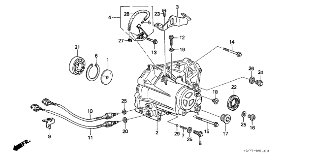 1990 Acura Legend MT Transmission Housing Diagram