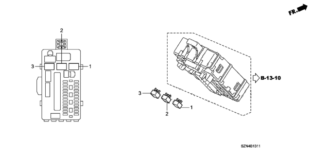 2010 Acura ZDX 5 Door TECH KA 6AT Control Unit - Cabin Diagram 2