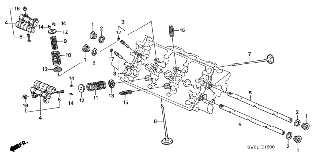 2005 Acura NSX 2 Door NSX-T KA 4AT Valve - Rocker Arm (Front) Diagram