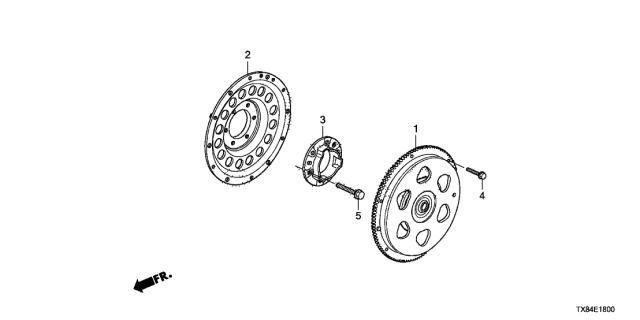 2013 Acura ILX Hybrid Flywheel Diagram for 22100-RTW-901