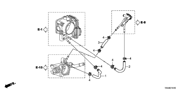 2014 Acura RDX 5 Door TECH (2WD) KA 6AT Water Hose Diagram