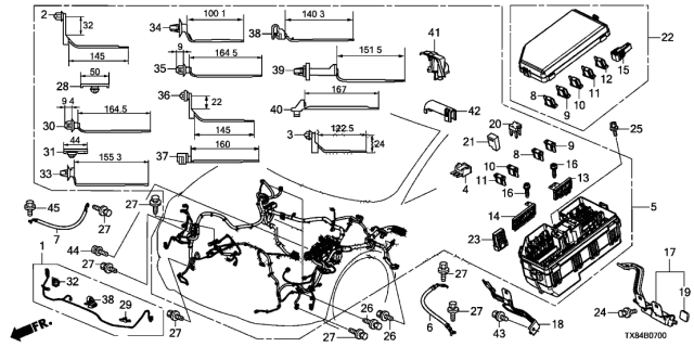2013 Acura ILX Hybrid Cover, Connector Diagram for 91705-TF0-300