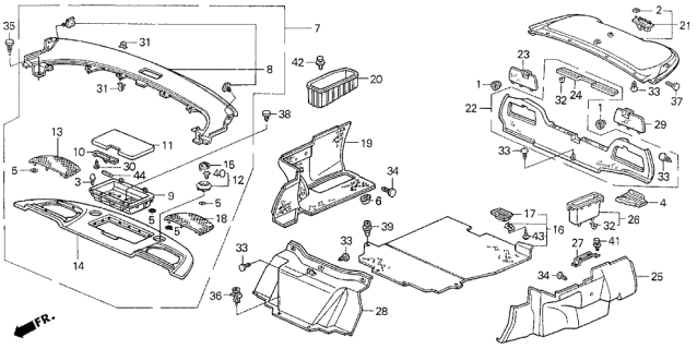 1994 Acura Legend Trunk Lining Diagram