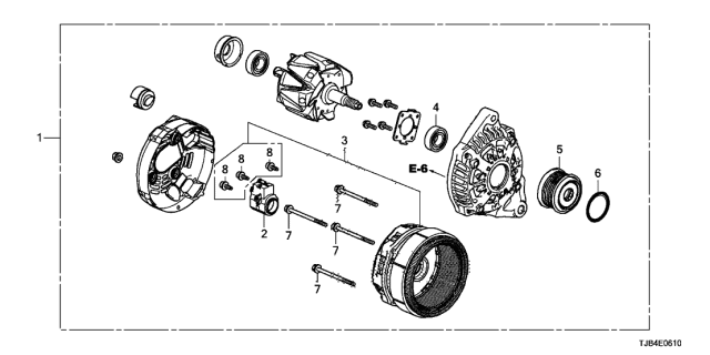 2019 Acura RDX Alternator (DENSO) Diagram