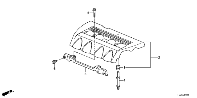 2013 Acura TSX Engine Cover (L4) Diagram