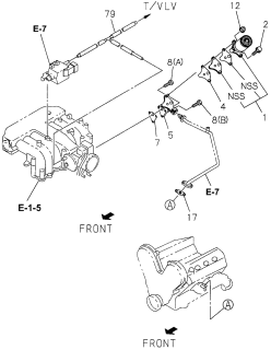 1996 Acura SLX Adapter Assembly, Exhaust Gas Recirculation Valve Diagram for 8-97113-174-1