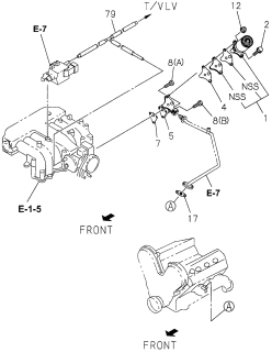 1996 Acura SLX 4 Door 4LS (PREMIUM) KA 4AT Emission Piping Diagram