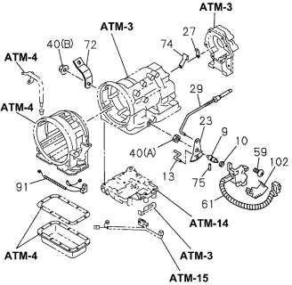 1996 Acura SLX AT Inhibitor Switch Diagram