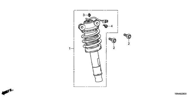 2020 Acura NSX Front Shock Absorber Assembly Diagram for 51610-T6N-A03