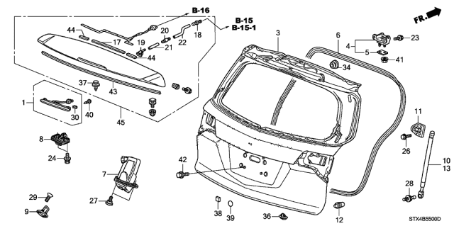 2007 Acura MDX Tailgate Diagram