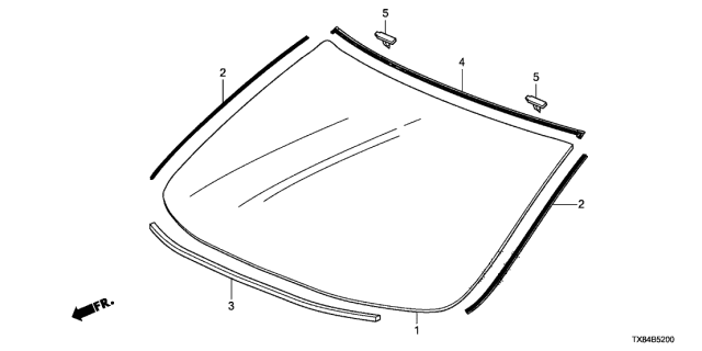 2014 Acura ILX Hybrid Front Windshield Diagram