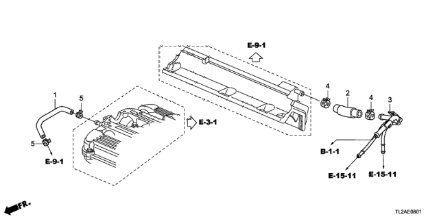 2013 Acura TSX 4 Door TSX V6 KA 5AT Breather Tube (V6) Diagram