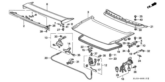 1992 Acura NSX Trunk Lid Diagram