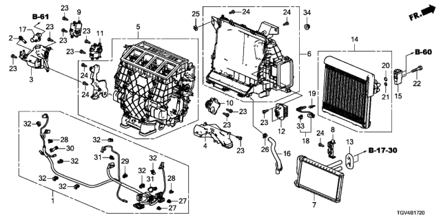 2021 Acura TLX Duct, Driver Heater Diagram for 79101-TGV-A41