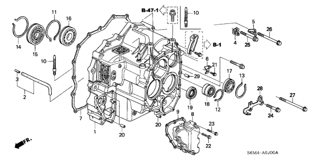 2005 Acura RSX AT Transmission Case Diagram