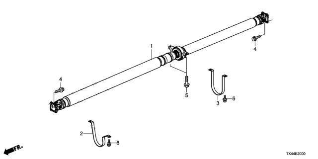 2018 Acura RDX Rear Drive Shaft Assembly Diagram for 40100-TX4-A03