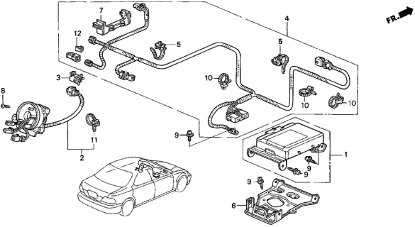 1996 Acura TL Harness, SRS Main Diagram for 77961-SW5-A00