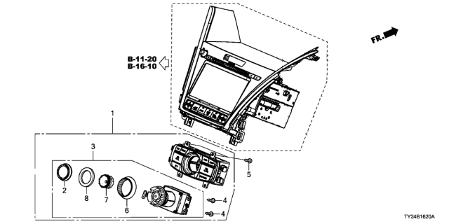 2020 Acura RLX Panel Assembly, Center Switch (Navigation) Diagram for 39050-TY2-A01