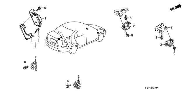 2006 Acura TL 4 Door BASE (NAVIGATION) KA 5AT TPMS Unit Diagram