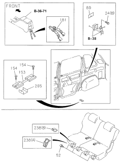 1999 Acura SLX 4 Door 4LS (PREMIUM) KA 4AT Rear Seat (Striker) Diagram