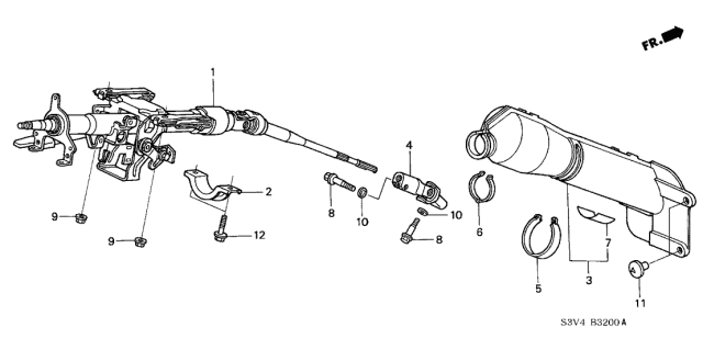 2002 Acura MDX Steering Column Assembly Diagram for 53200-S3V-A02