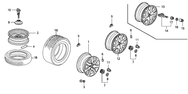 2007 Acura TSX Tire (T135/890D16) Diagram for 42751-KEN-003