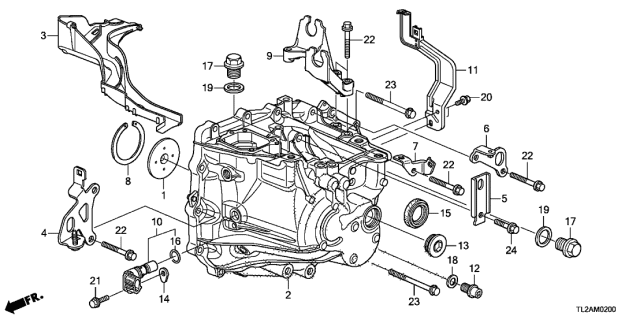 2013 Acura TSX 4 Door SE KA 6MT MT Transmission Case Diagram