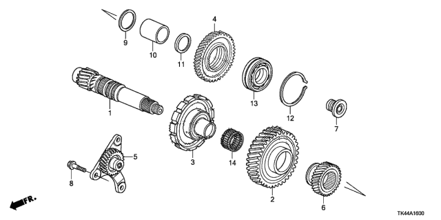 2012 Acura TL AT Countershaft Diagram