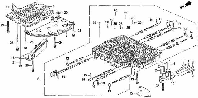 1996 Acura TL Body Assembly, Main Valve Diagram for 27000-P1V-000