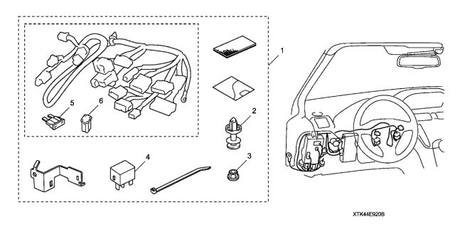 2010 Acura TL 4 Door BASE KA 5AT Remote Engine Starter Attachment Diagram
