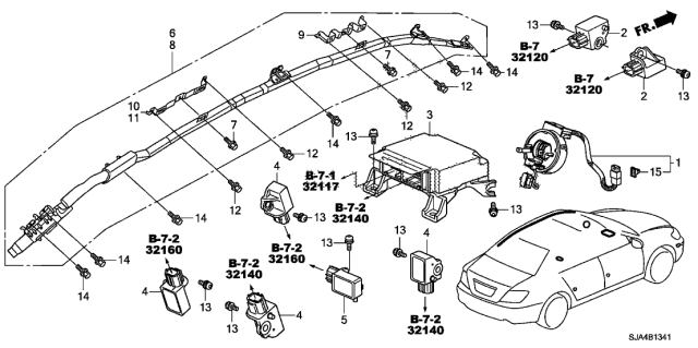 2012 Acura RL Front Crash Sensor Assembly (Denso) Diagram for 77930-SJA-L11