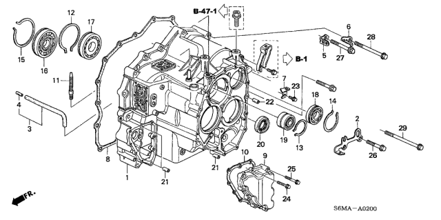 2006 Acura RSX Case,Transmission Diagram for 21210-PRP-030