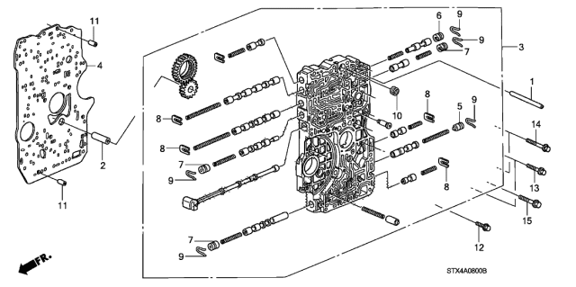 2007 Acura MDX AT Main Valve Body Diagram