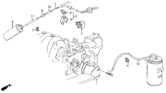 1987 Acura Legend Clamp Assembly, Vacuum Tube Diagram for 17266-PH7-660