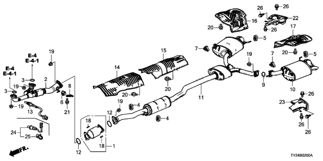 2020 Acura RLX Bracket, Exhaust Mounting Diagram for 18282-TY2-A00
